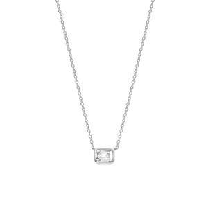 Tisento zilveren collier met zirkonia hanger