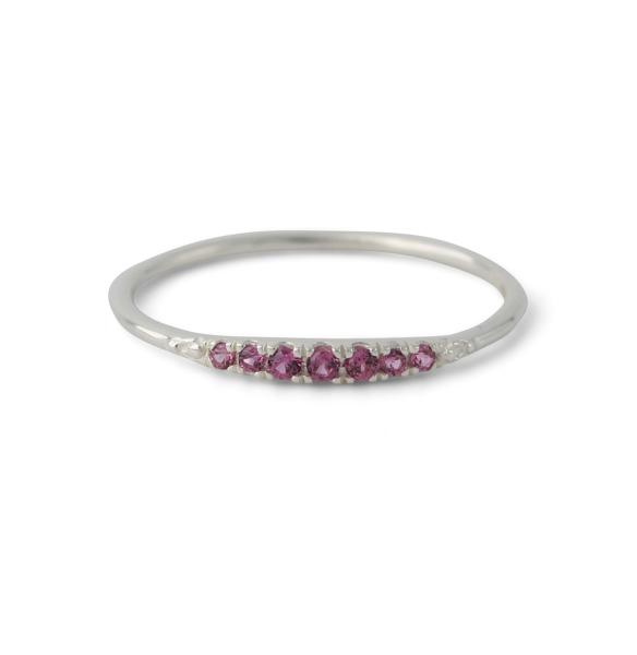 Campur zilveren ring rhodoliet maat 54