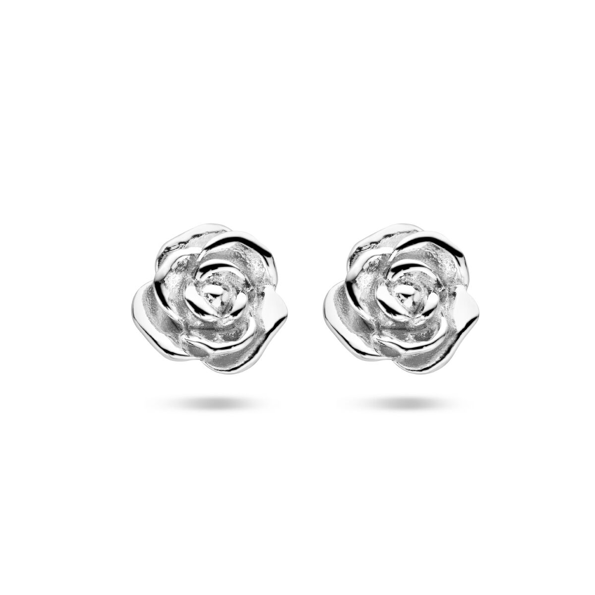 zilver oorknoppen roos
