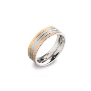 Boccia ring titanium tricolor maat 54
