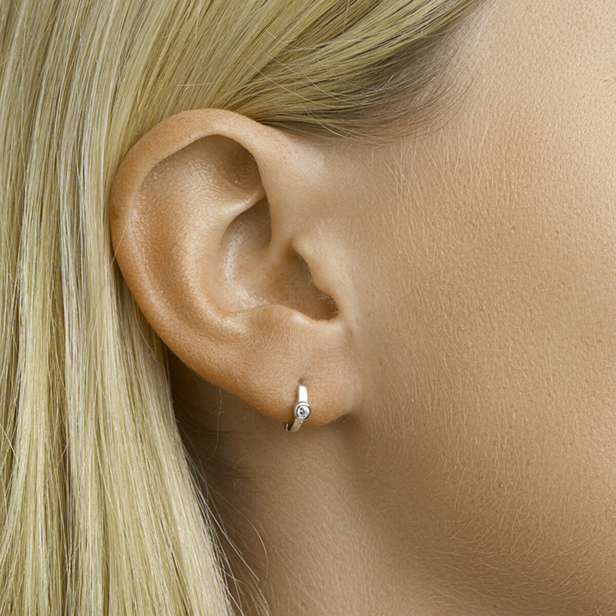 Oorringen zilver zirkonia 9mm - Afbeelding 2
