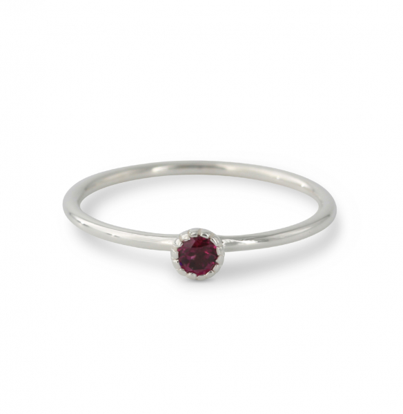 Campur zilveren ring rhodoliet maat 52