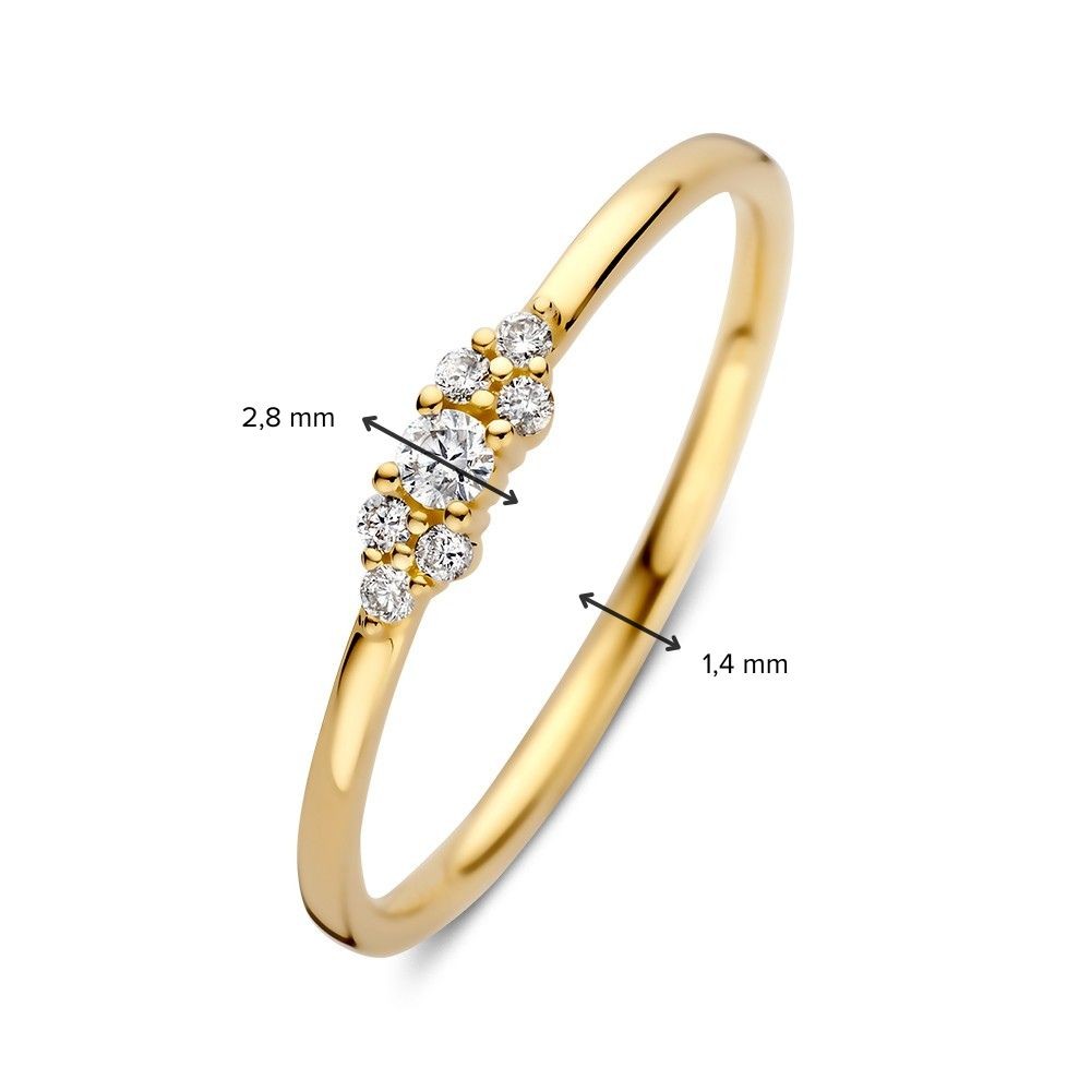 Excellent Geelgouden ring diamant 0.10 H-SI maat 56 - Afbeelding 3