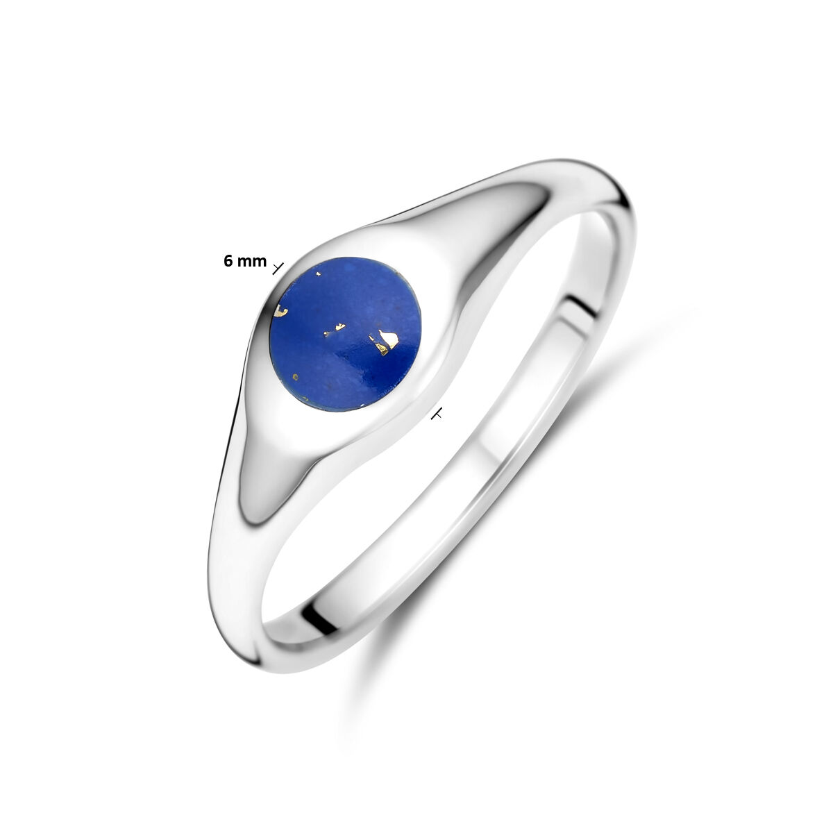 13.38844 KA zilver zegelring Lapis maat 16 - Afbeelding 4