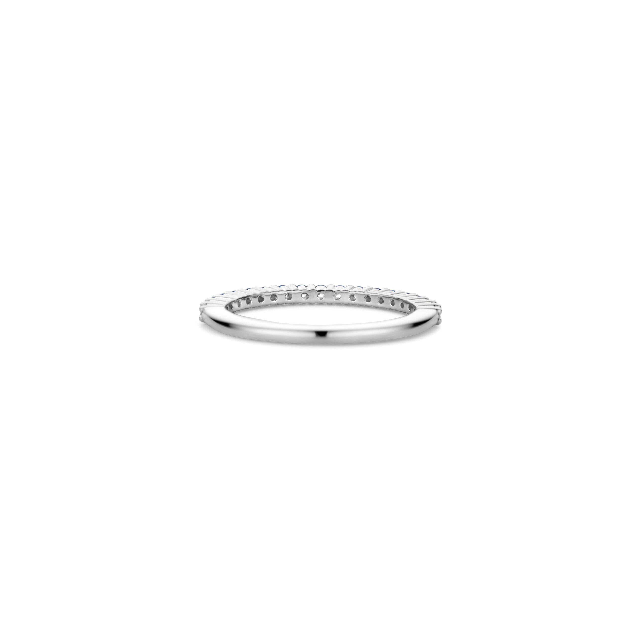 Tisento zilveren ring blauw/wit zirkonia maat 54 - Afbeelding 4