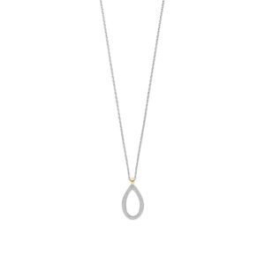 Tisento zilveren collier zirkonia hanger 42 cm