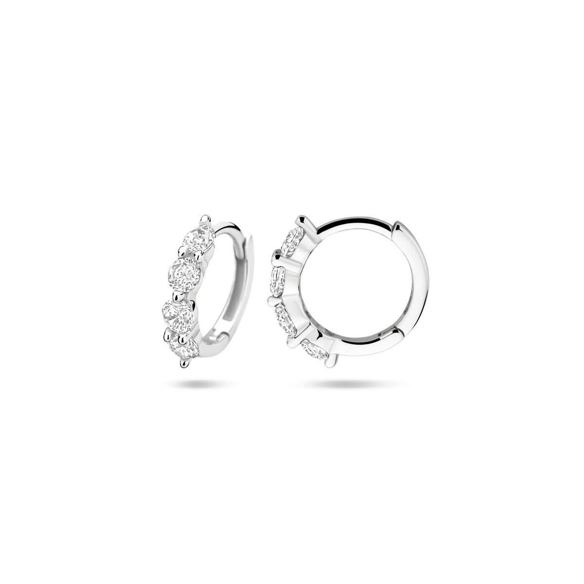 Zilveren klapoorringen zirkonia 12.5mm - Afbeelding 3