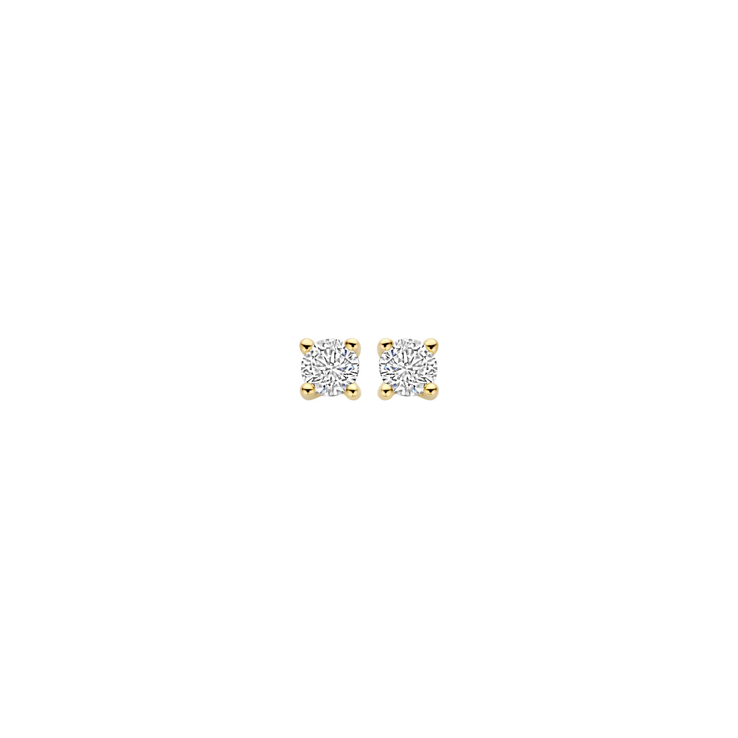 Blush Geelgouden oorknoppen LAB diamant 2x0.15 TW/VS - Afbeelding 2