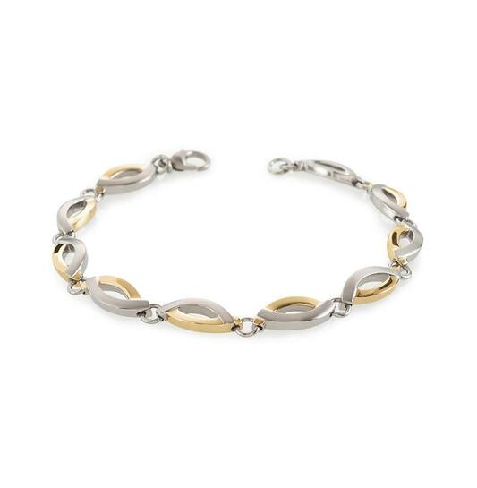 Boccia schakelarmband titanium bicolor 21cm