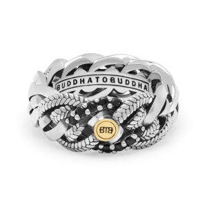 851 18 - Buddha to Buddha Nathalie ring black spinel silver/gold limited edition