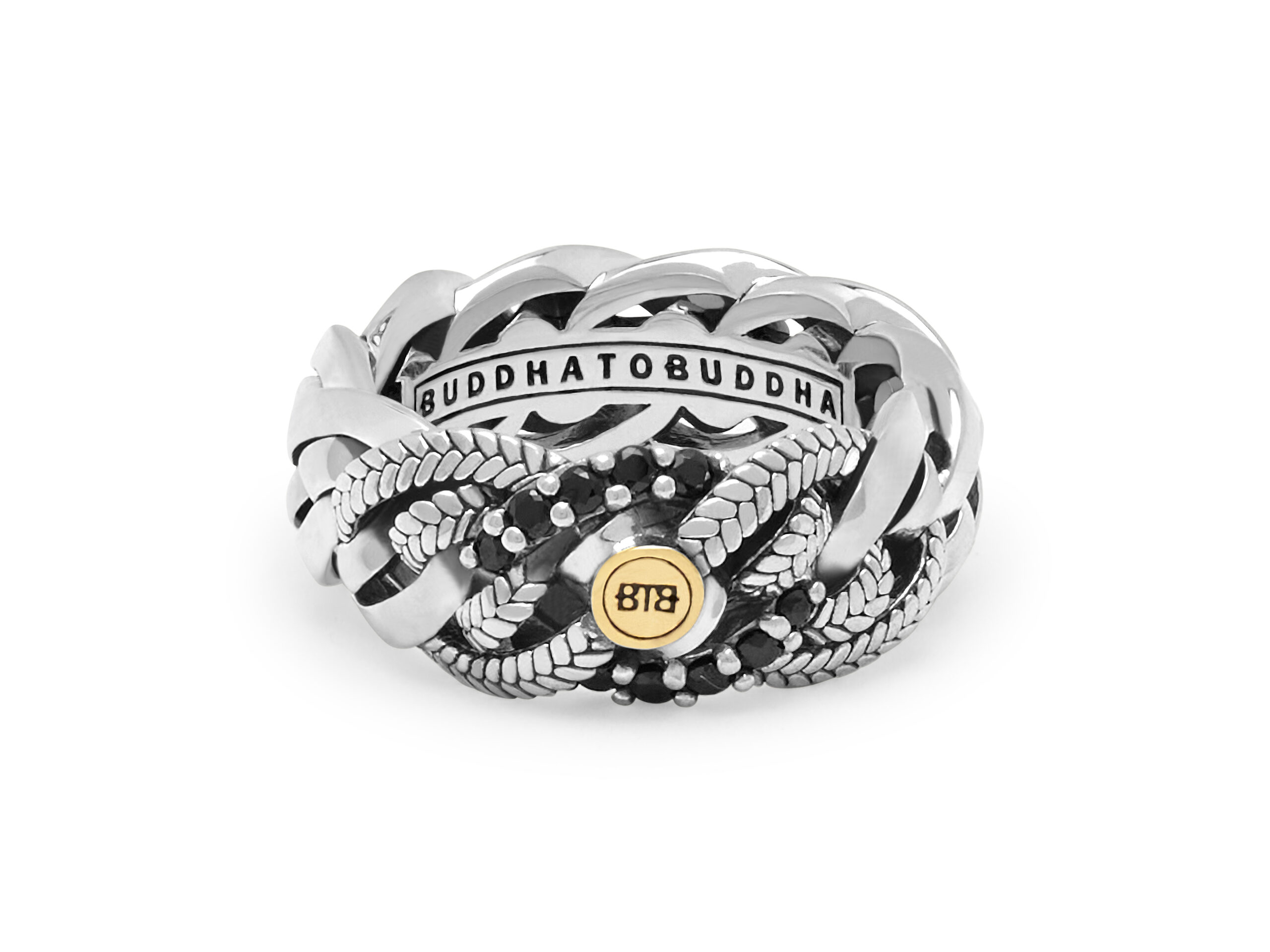 851 18 - Buddha to Buddha Nathalie ring black spinel silver/gold limited edition