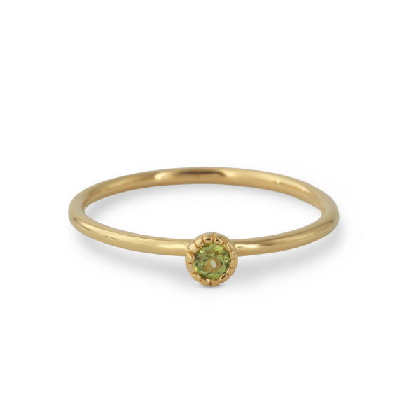 Campur goud op zilver ring peridot maat 54