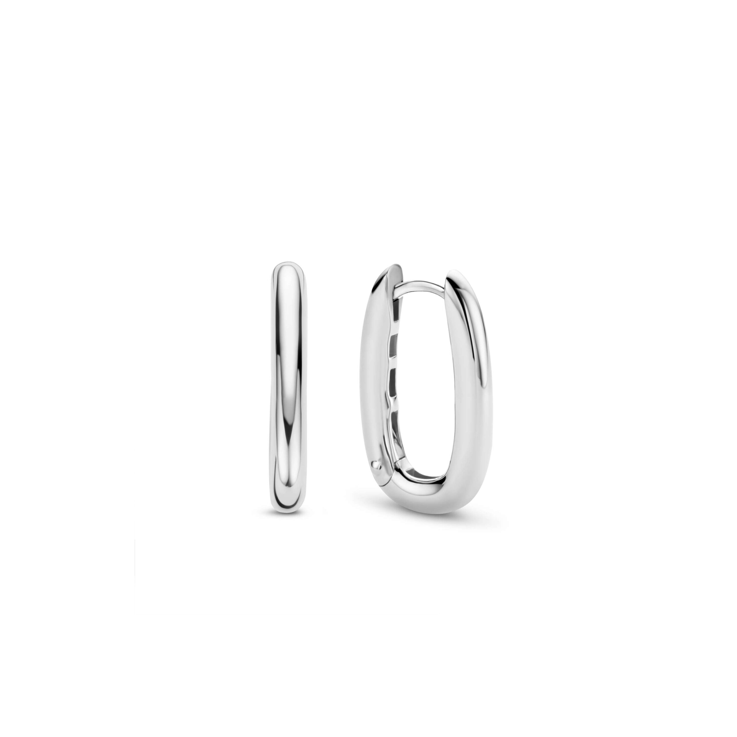 Tisento oorringen zilver langwerpig