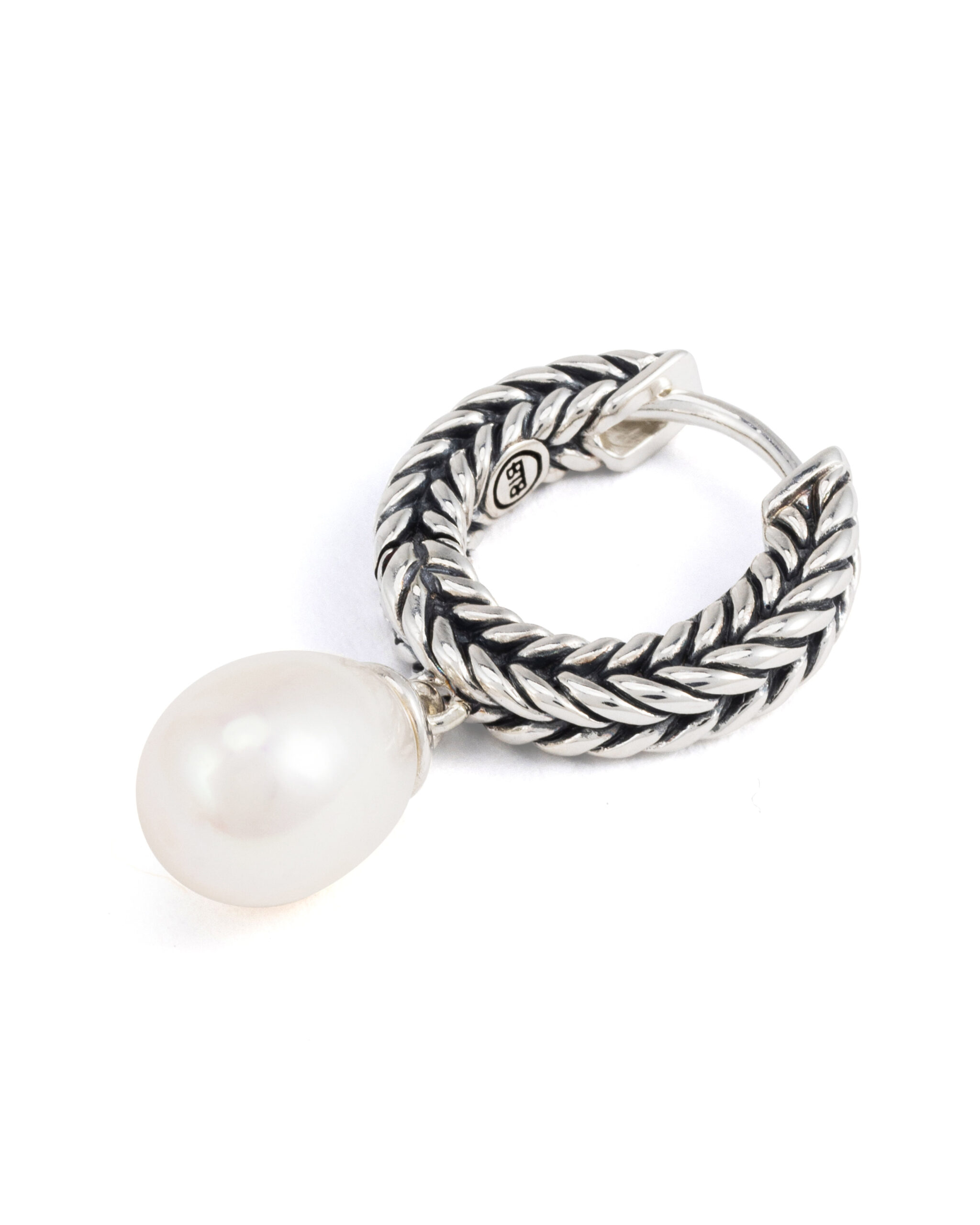 Buddha to Buddha Barbara Hoops Pearl Zilver - Afbeelding 3
