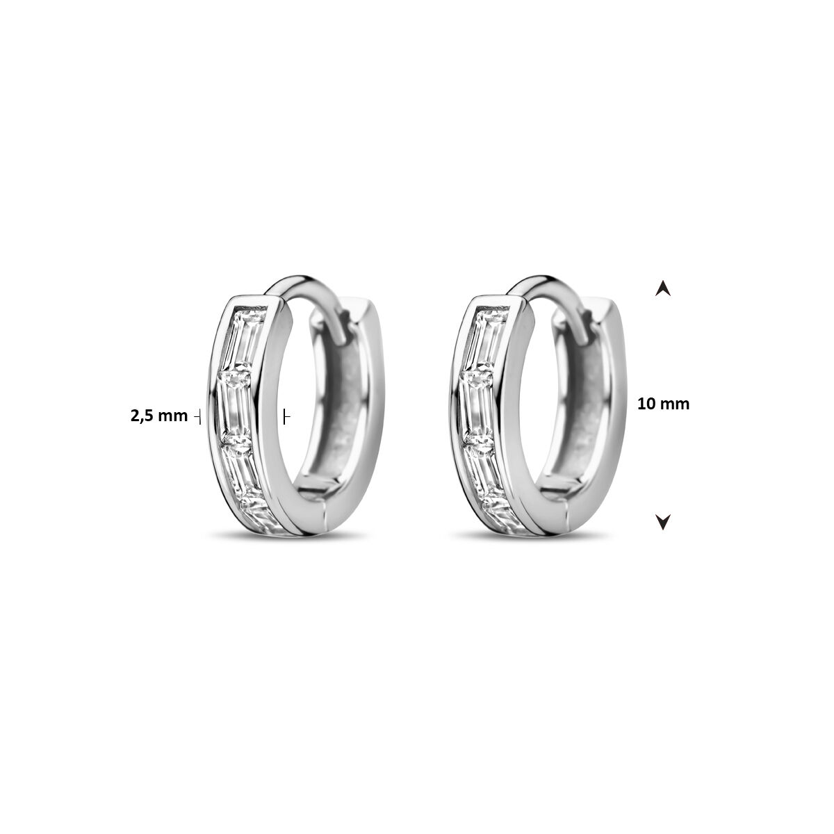 13.38991 KA zilveren oorknoppen zirkonia 10mm - Afbeelding 4