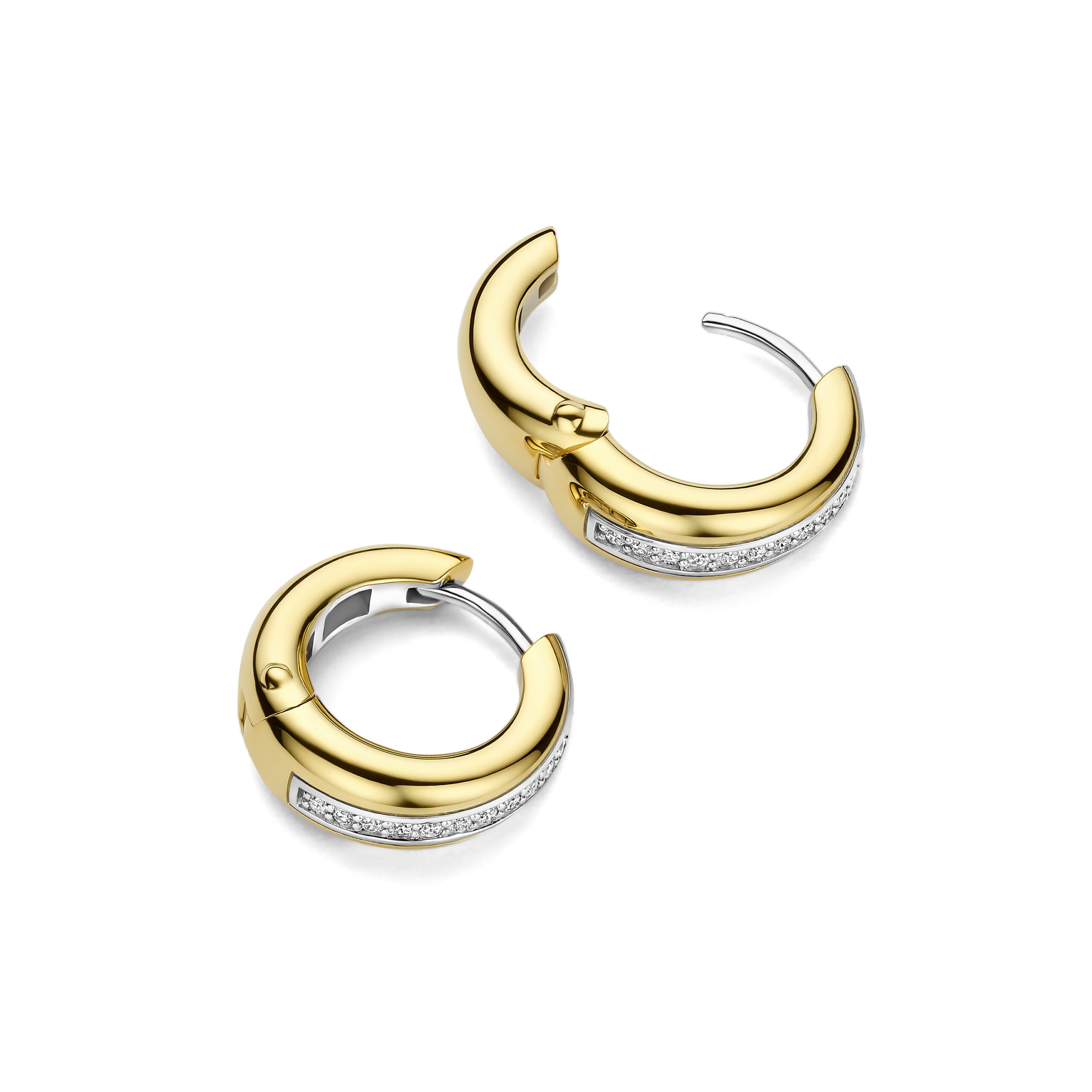 Tisento oorringen goud op zilver met zirkonia - Afbeelding 3