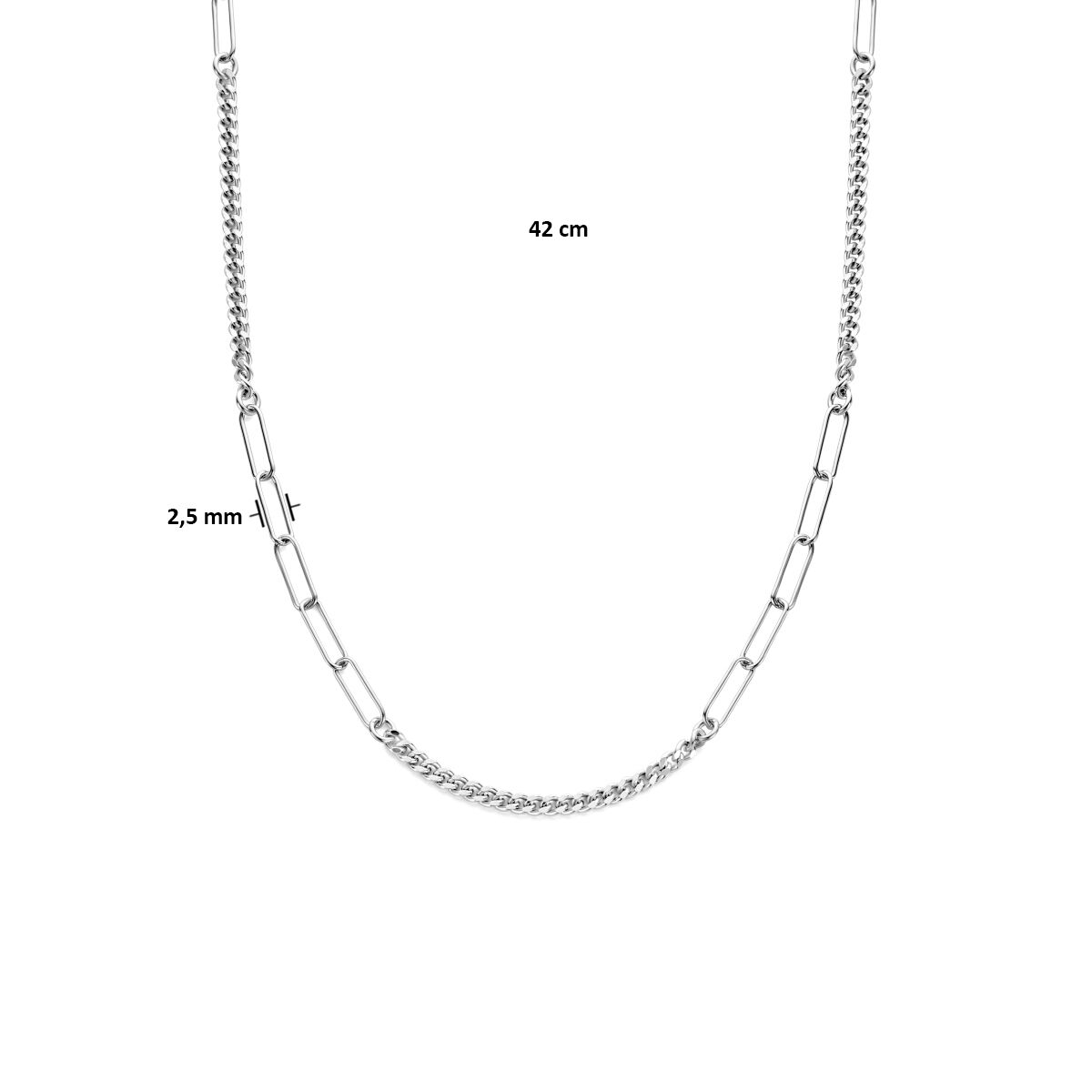 Zilveren collier gourmette paperclip 42-45 cm13.34557 KA Zilveren collier gourmette paperclip 42-45 cm - Afbeelding 3