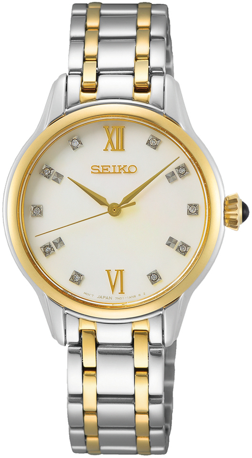 Seiko dameshorloge bi-color staal diamant
