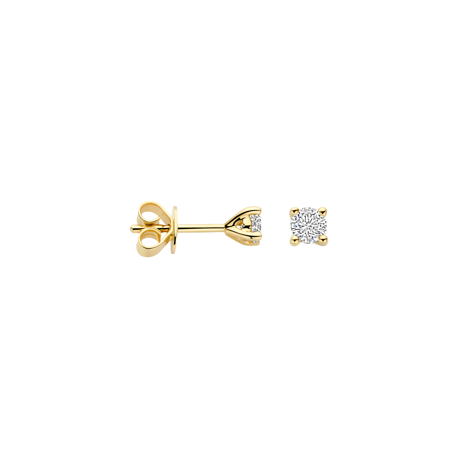 Blush Geelgouden oorknoppen LAB diamant 2x0.15 TW/VS