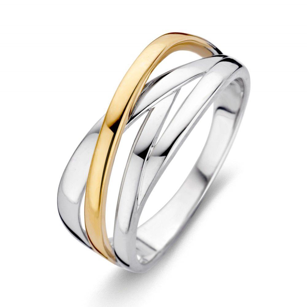 Excellent zilver met goud ring maat 56