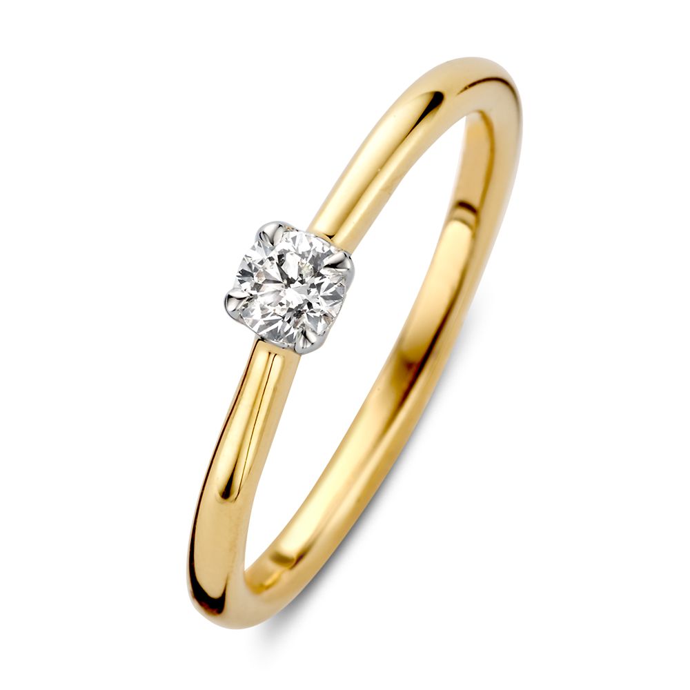 Excellent Bicolor gouden ring 0.20H-SI diamant maat 56