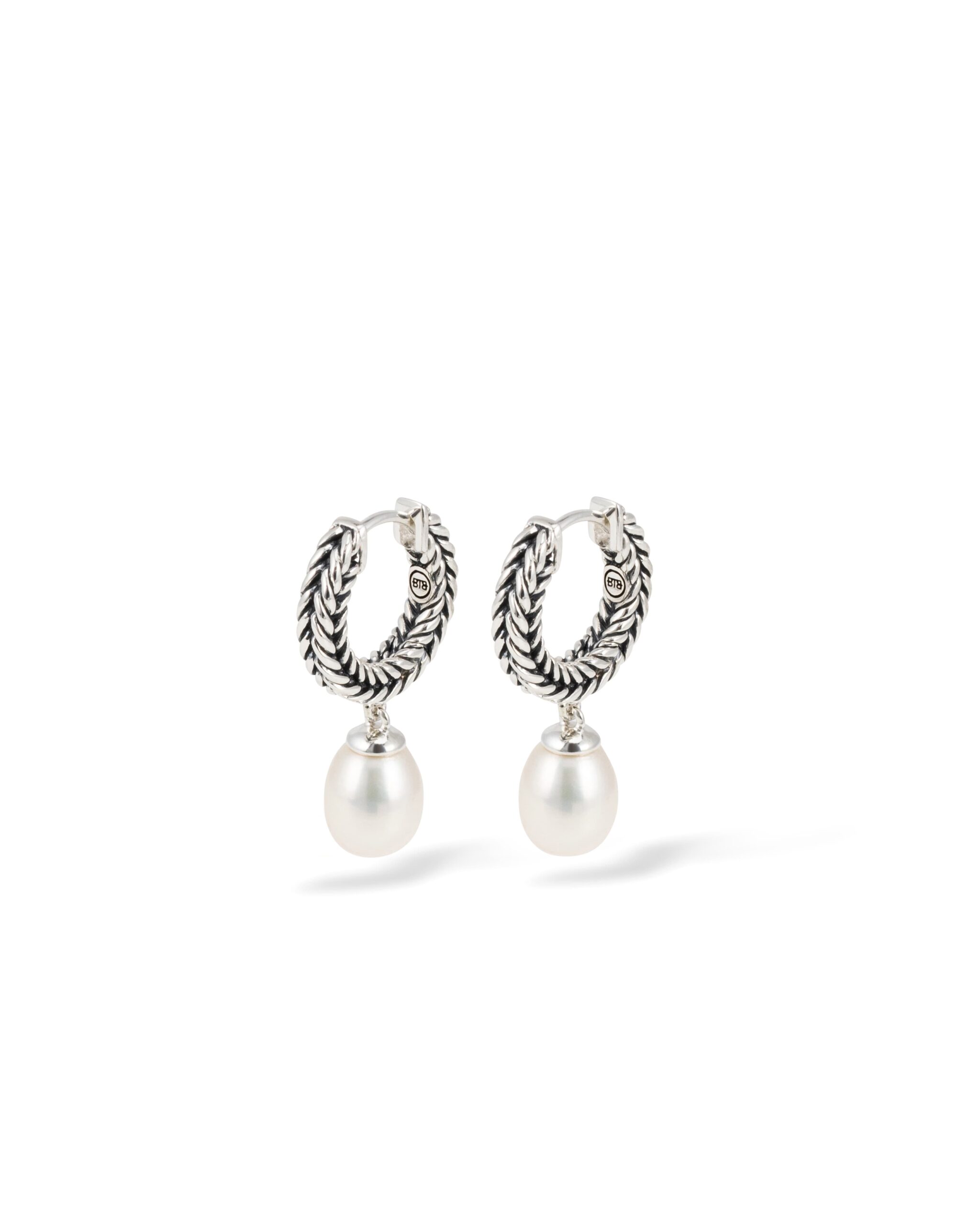 Buddha to Buddha Barbara Hoops Pearl Zilver - Afbeelding 2