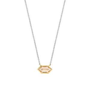 Tisento goud op zilveren collier met gekleurde hanger 42cm