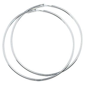 Zilveren oorringen holle buis 52mm