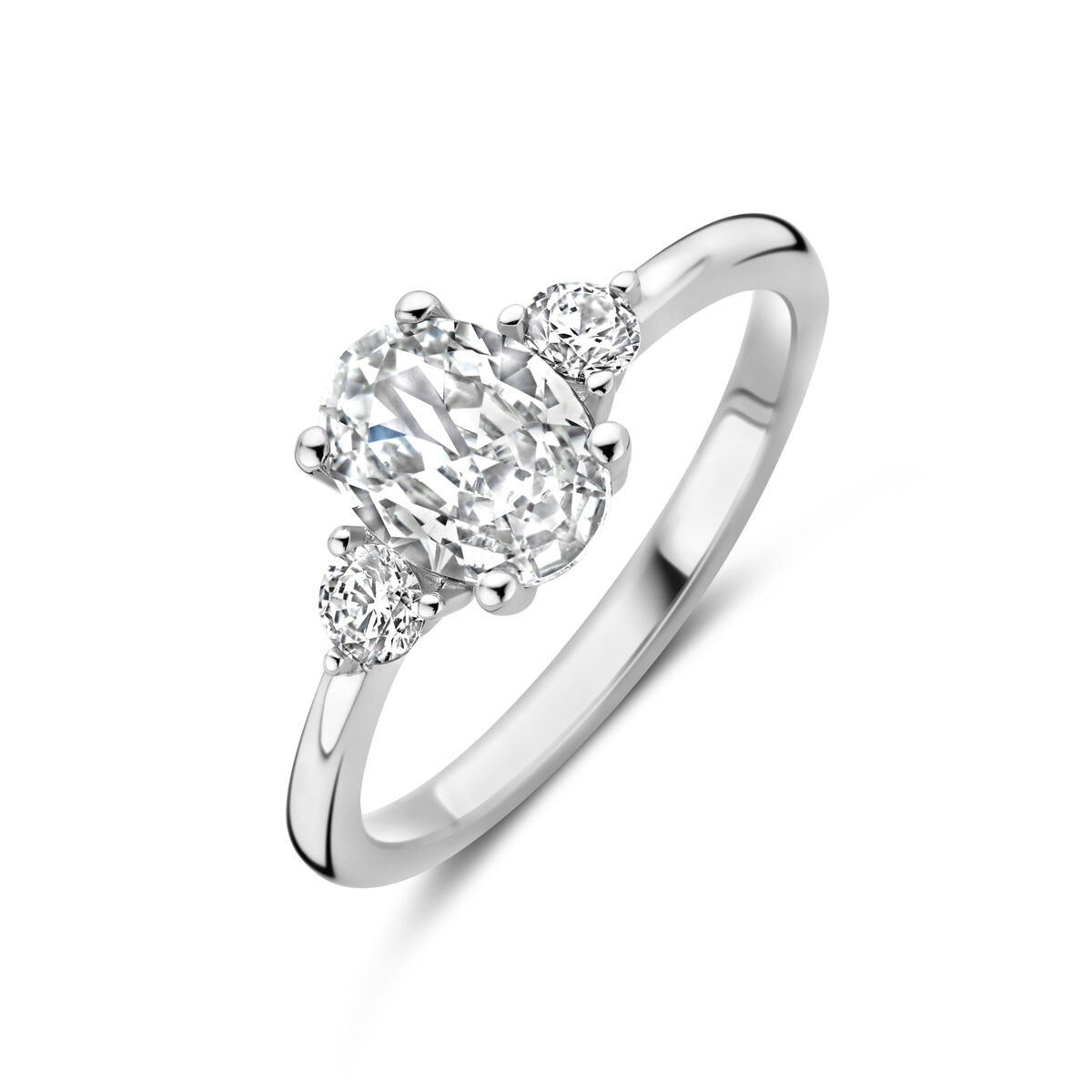 zilver ring met zirkonia maat 16,5
