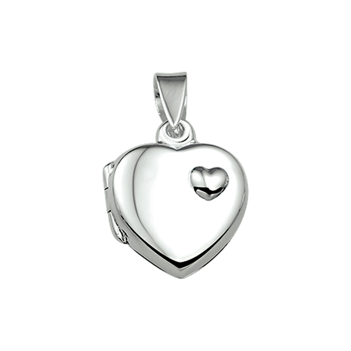 Zilveren medaillon hanger hart