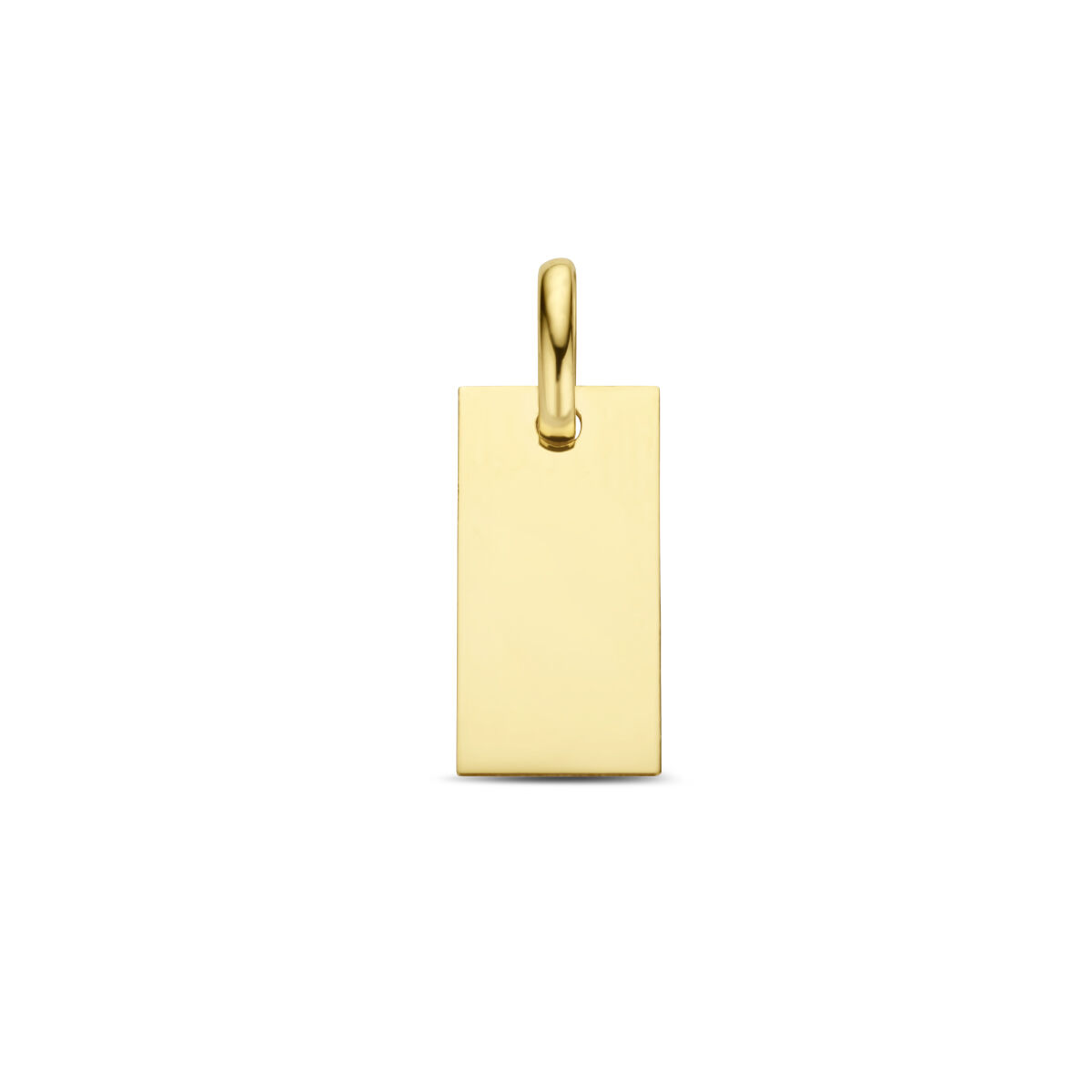Geelgouden graveerhanger rechthoek