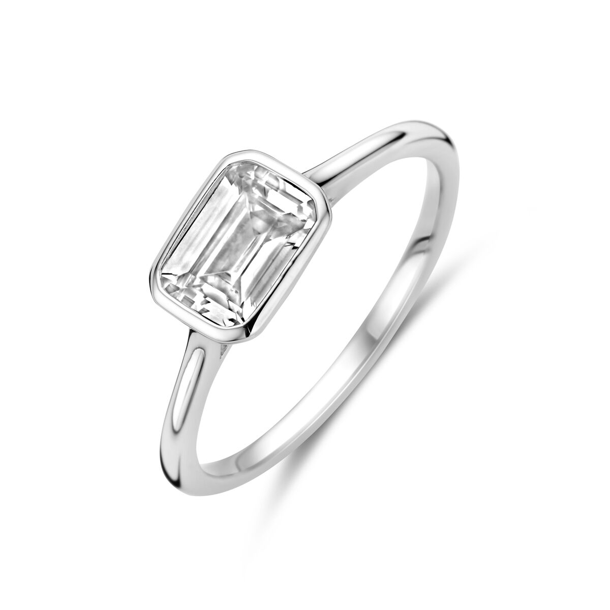 zilver ring met zirkonia maat 17,25