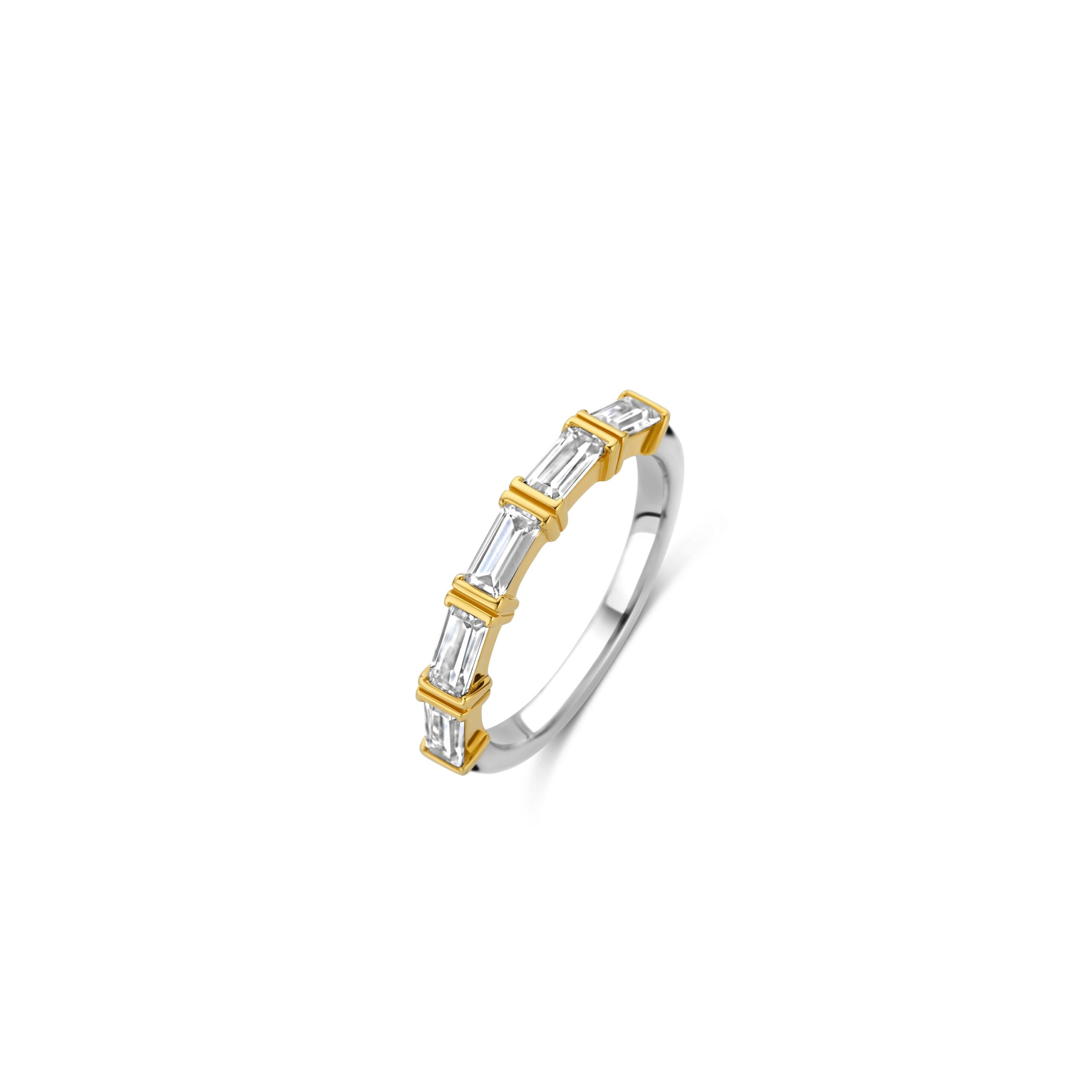 Tisento ring zilver verguld zirkonia maat 54