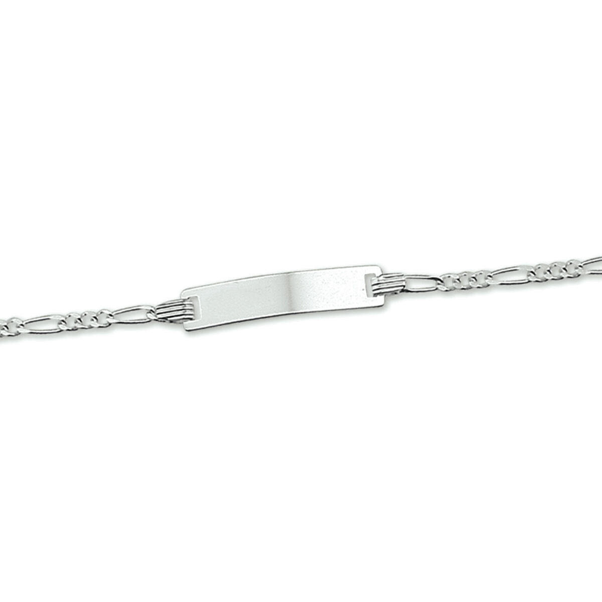 Zilveren plaatarmband figaro kind 9-11 cm