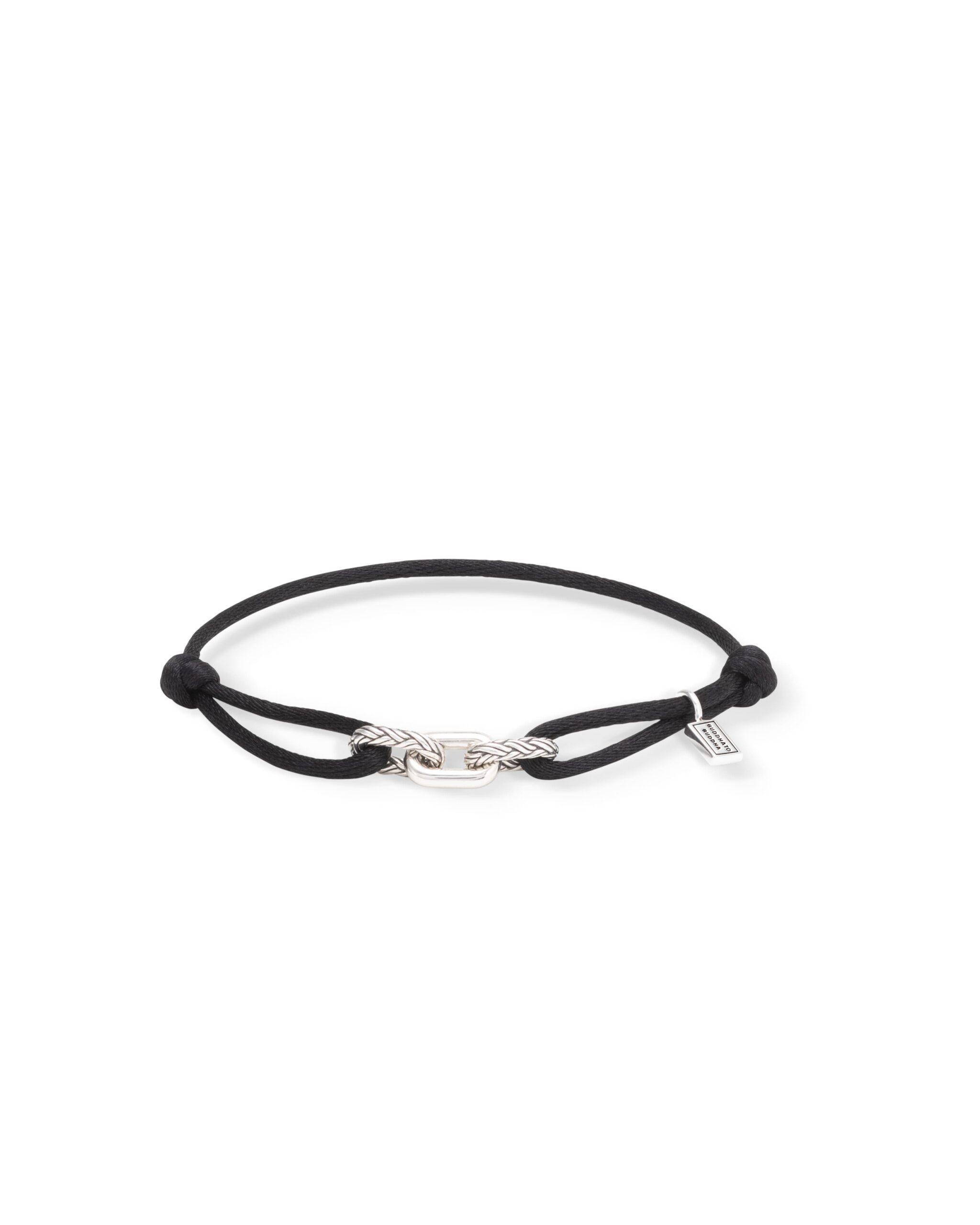 133BL M-Katja Cord Bracelet Silver Black
