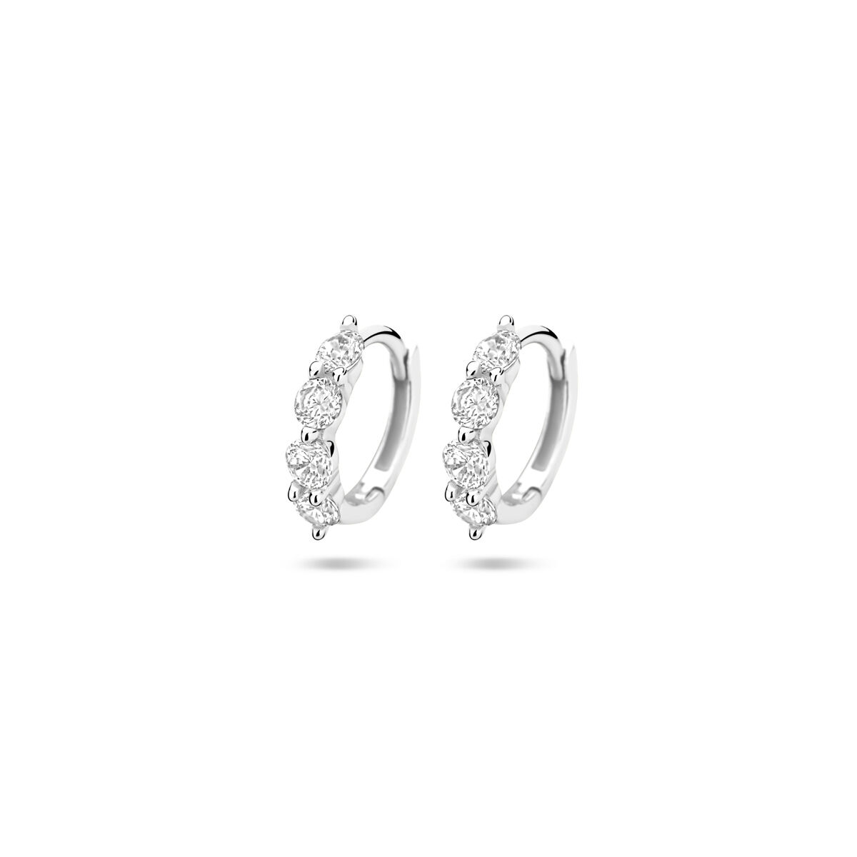 Zilveren klapoorringen zirkonia 12.5mm