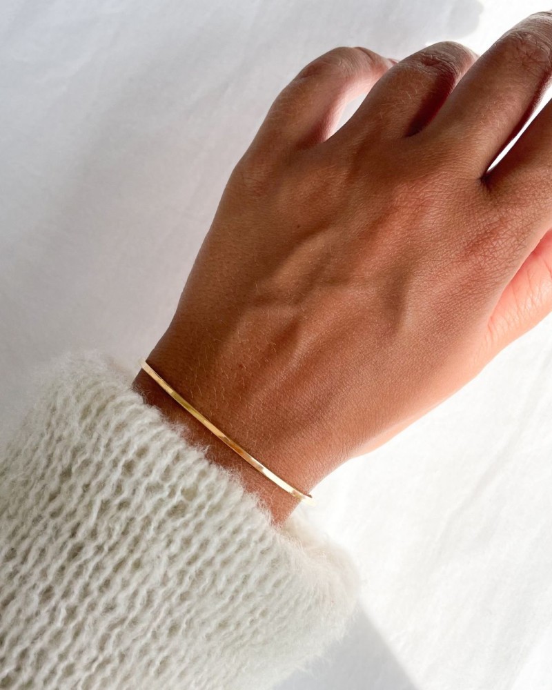 Excellent Geelgouden Bangle platte buis 59mm - Afbeelding 2