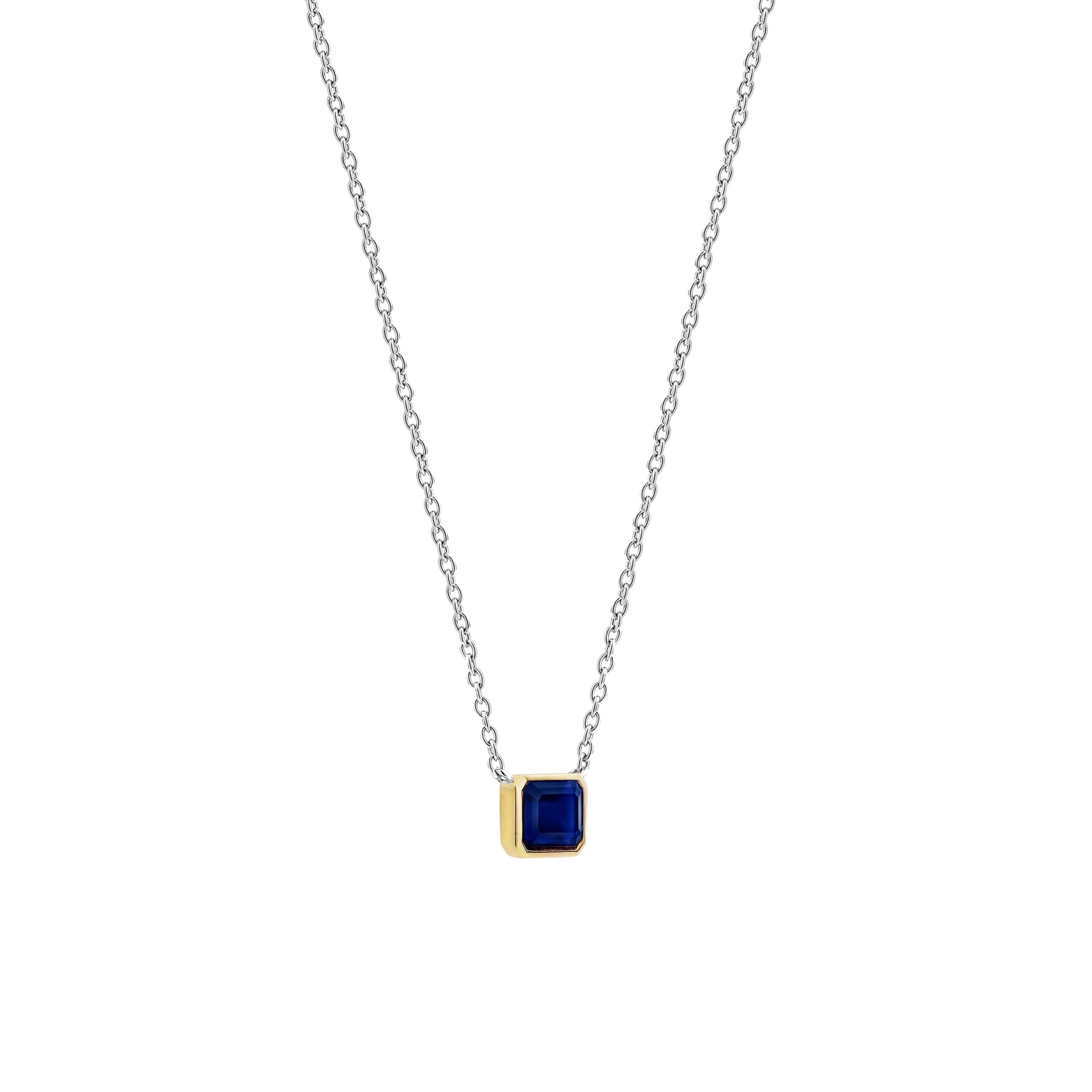 Tisento goud op zilveren donkerblauw 42cm - Afbeelding 2