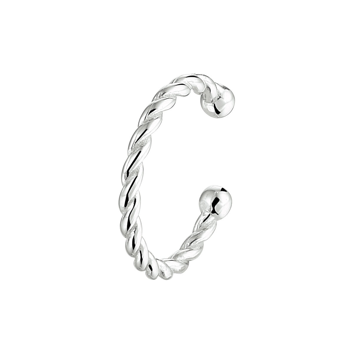 zilver earcuff gedraaid