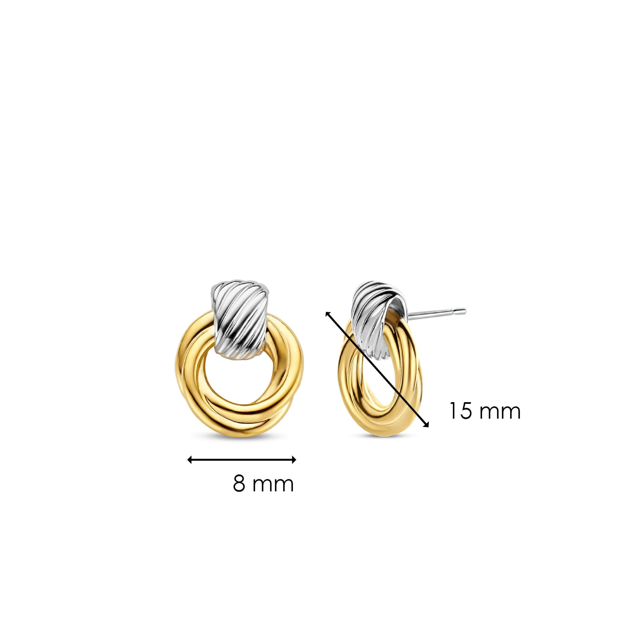 Ti Sento zilver verguld oorknoppen - Afbeelding 3