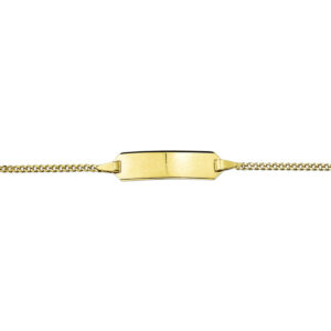 Geelouden graveerarmband gourmette 9-11cm