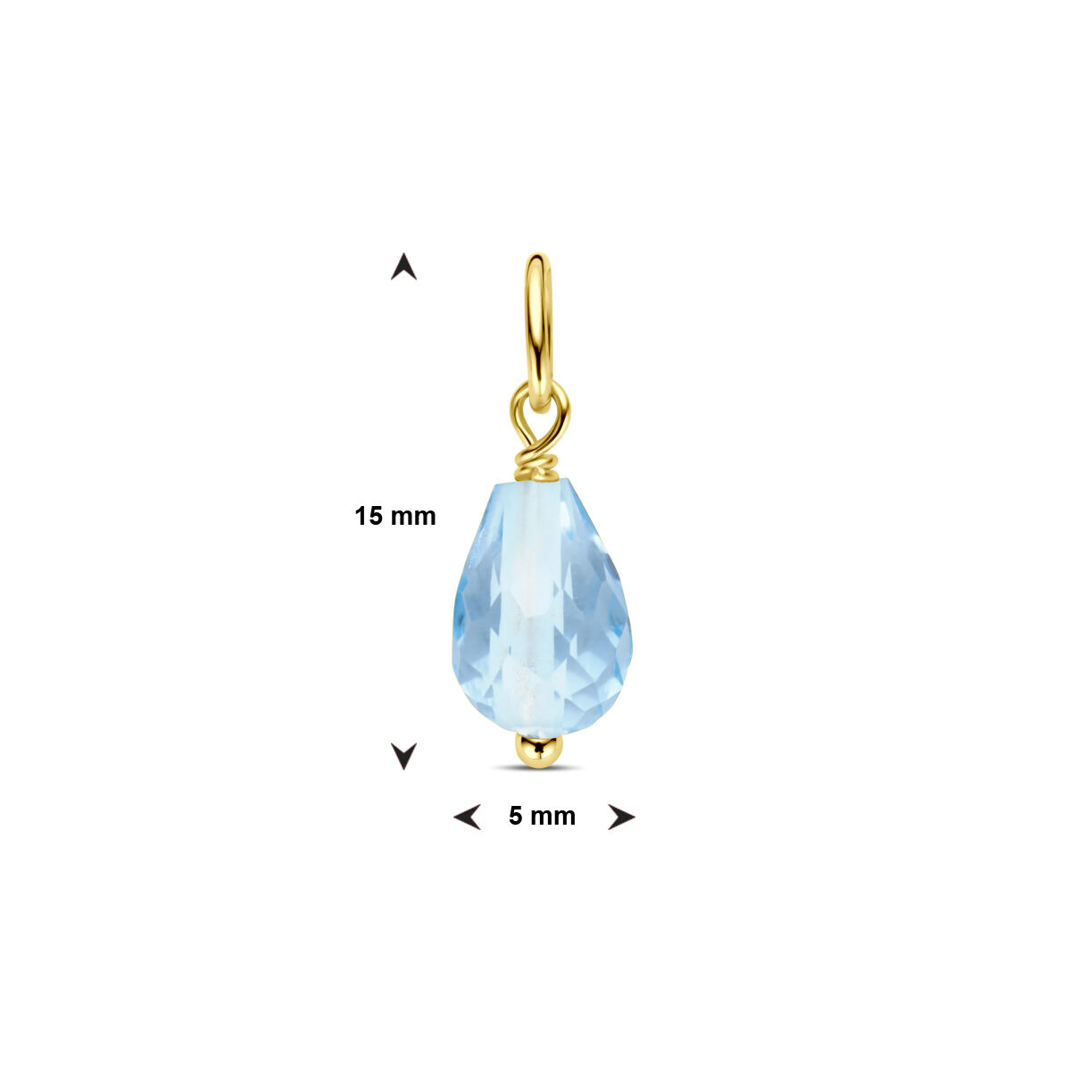 Geelgouden hanger topaas Briolette - Afbeelding 3