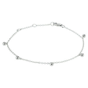 Zilveren armband bolletjes 16-19 cm