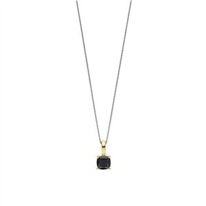 Tisento Zilveren collier met goud op zilveren hanger blauw