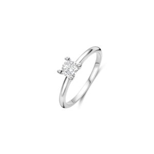 Tisento zilveren ring zirkonia maat 52