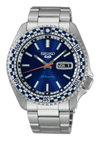 Seiko 5 sports herenhorloge staal zwarte wijzerplaat 100m WR