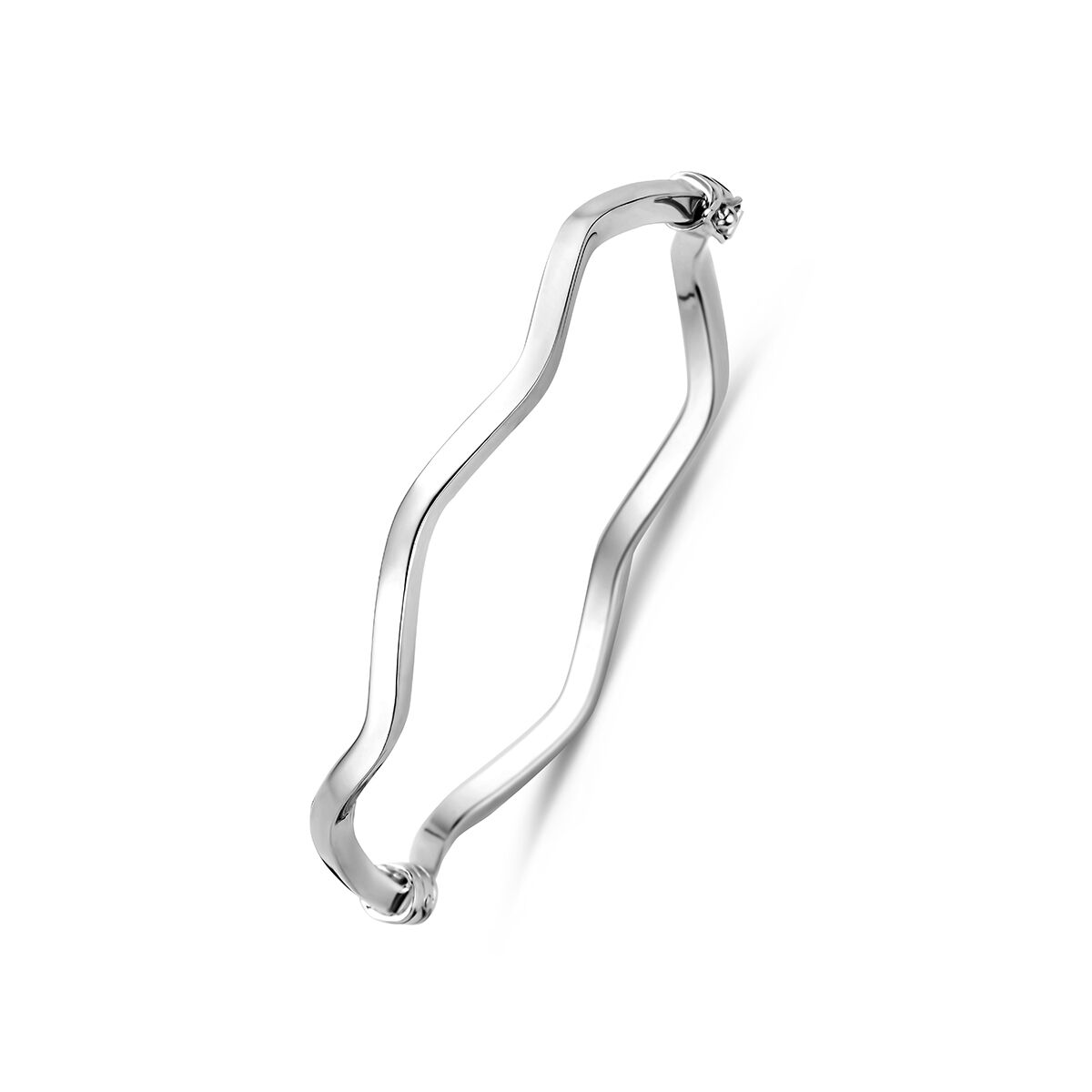 Zilveren bangle vlakke buis 59x3mm
