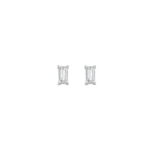 Zilver oorsteker baguette 4x2mm