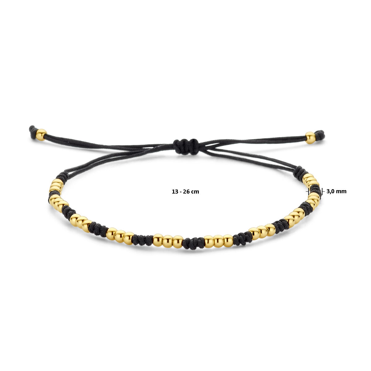 Geelgouden zwart armband 13-26 cm - Afbeelding 3