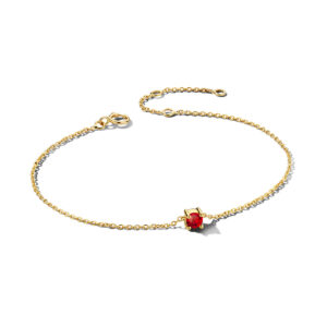Geelgouden armband robijn juli 3,5mm 15,5-17-18,5cm